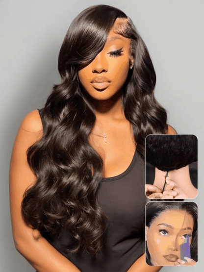 13x6 Glueless Lace Front Wig – Pre-Everything Drawstring Dome Cap, 180% Density Wear & Go Wig – US Stock