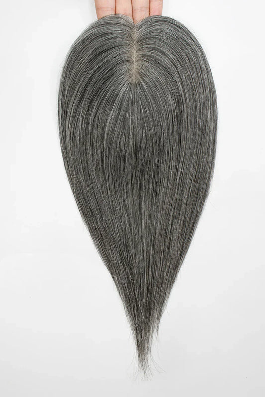Flavia Silk Top Remy Human Hair Topper #Medium Grey