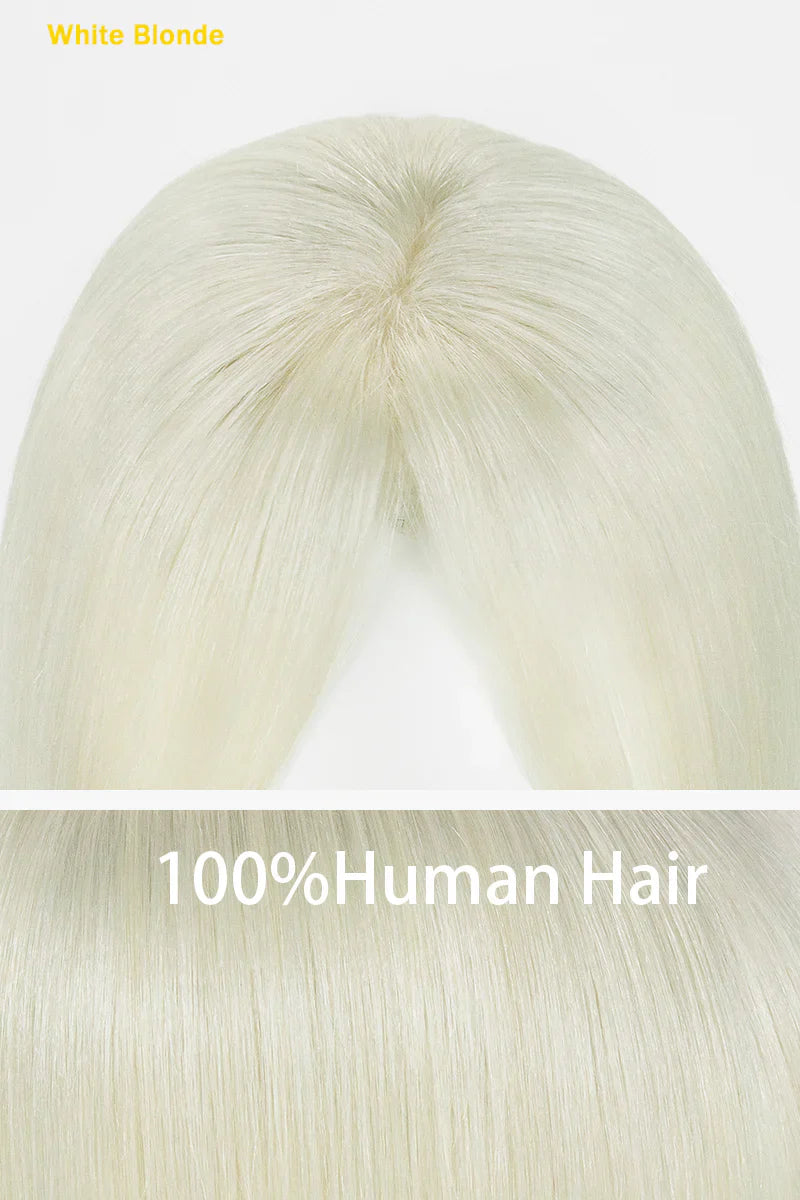 Flavia Silk Top Remy Human Hair Topper #Platinum Blonde #60