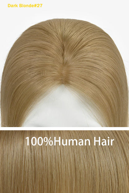 Flavia Silk Top Remy Human Hair Topper Dark Blonde #27