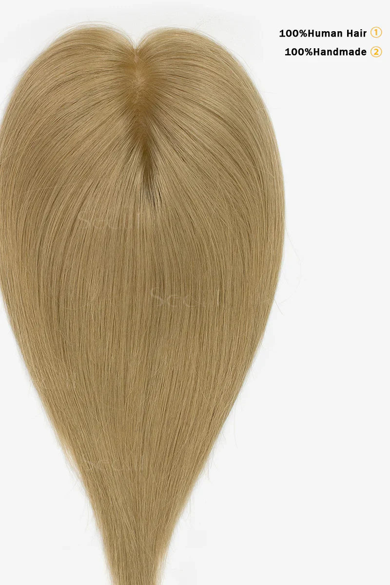 Flavia Silk Top Remy Human Hair Topper Dark Blonde #27
