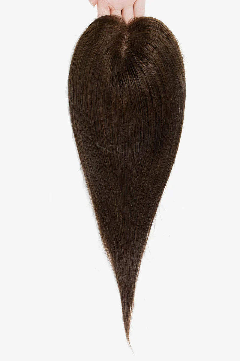 Flavia Silk Top Remy Human Hair Topper Medium Brown #4