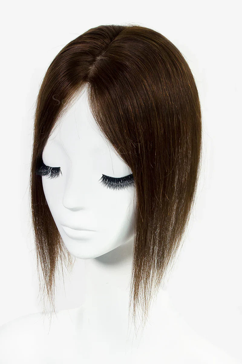 Flavia Silk Top Remy Human Hair Topper Medium Brown #4