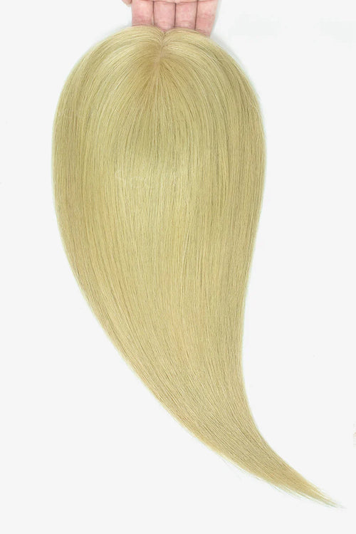 Flavia Silk Top Remy Human Hair Topper #Platinum Blonde Grey