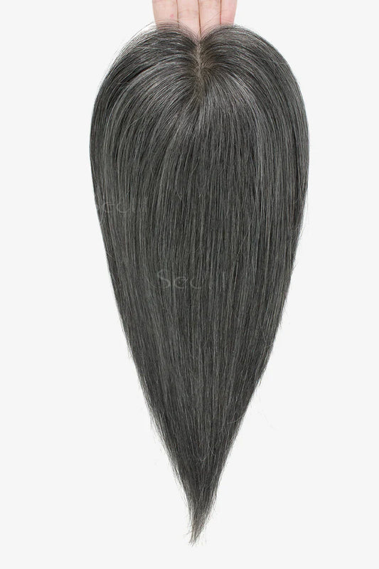 Flavia Silk Top Remy Human Hair Topper #Dark Grey