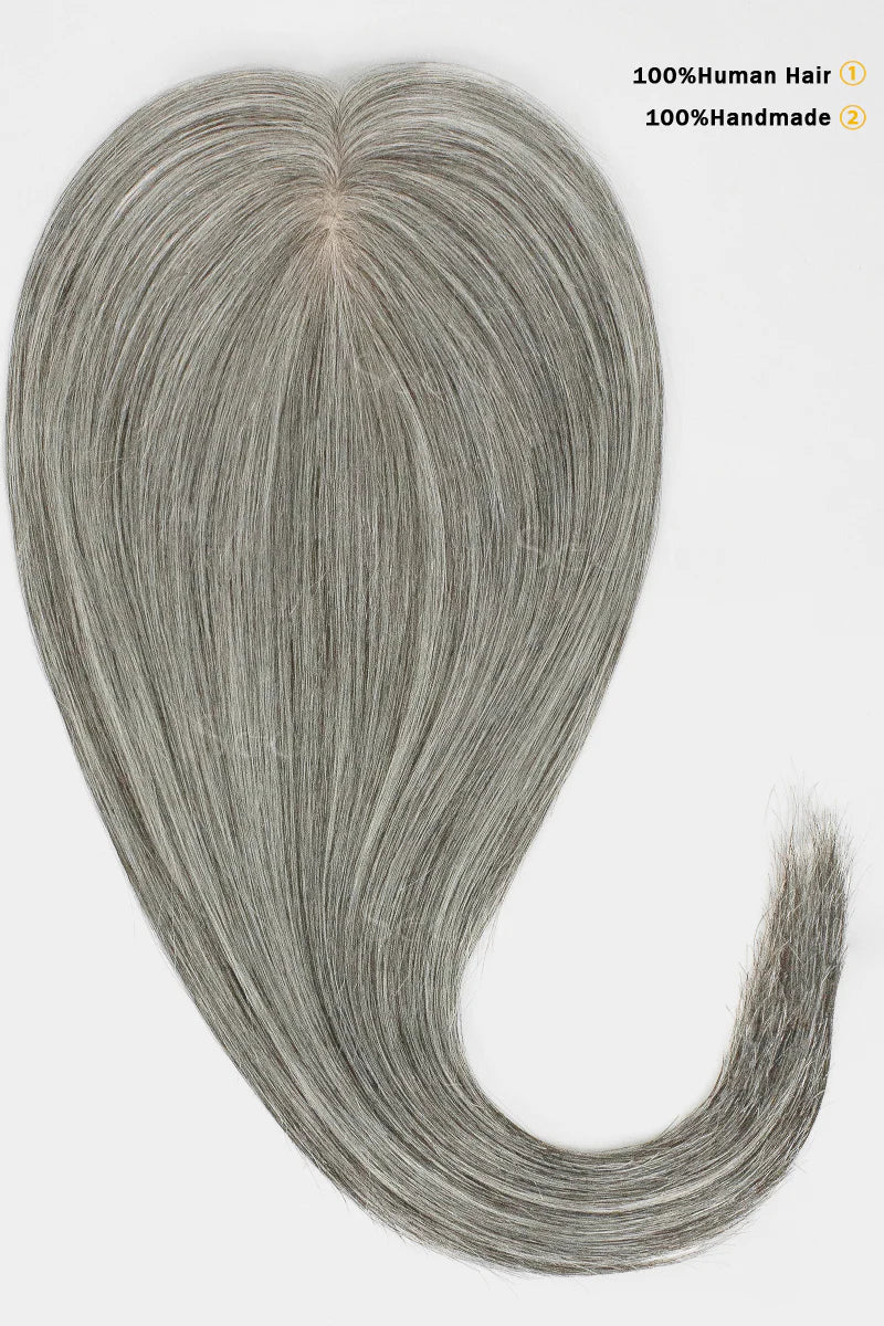 Flavia Silk Top Remy Human Hair Topper #Light Grey