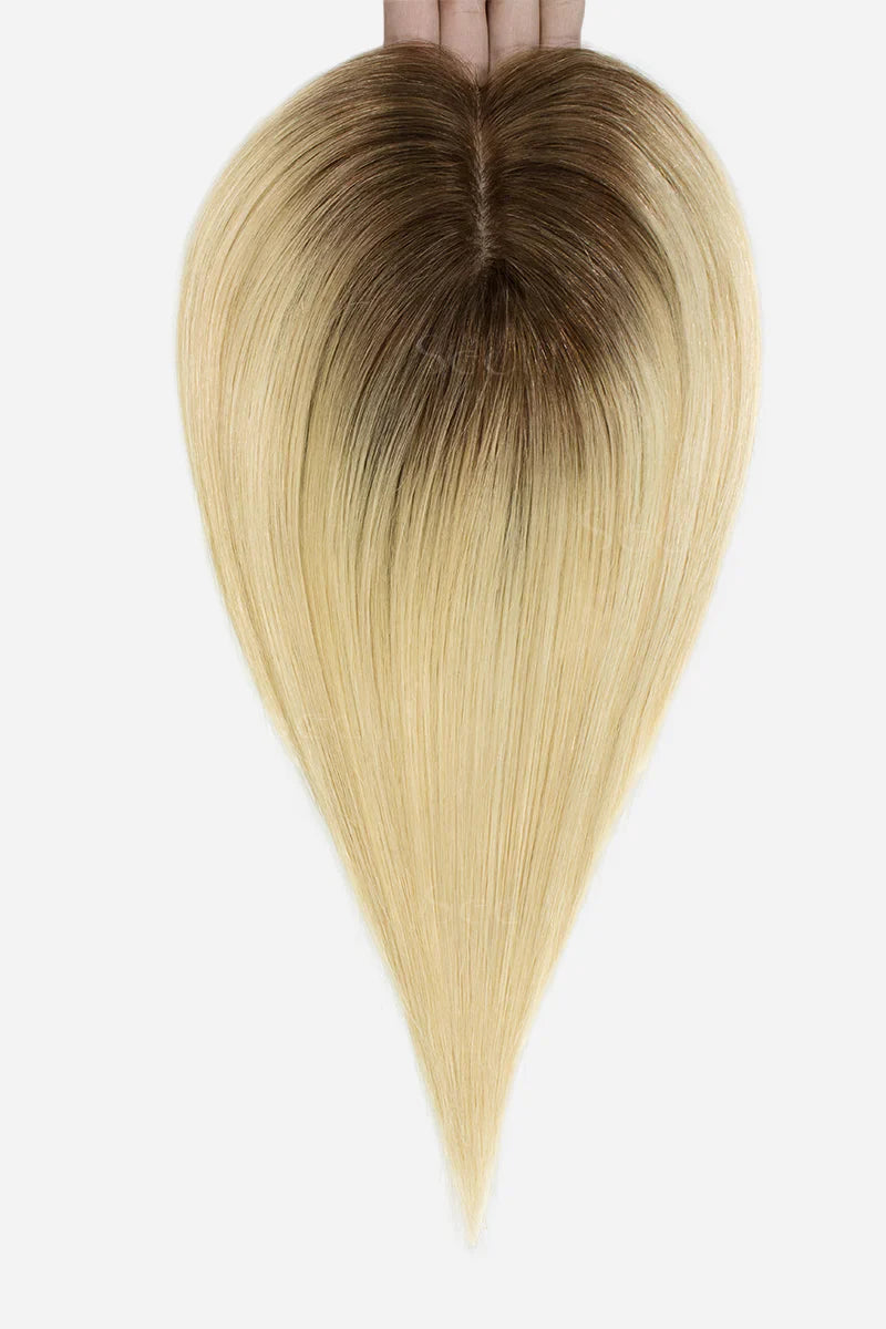 Flavia Silk Top Remy Human Hair Topper Light Blonde With Highlights #T4/16/613